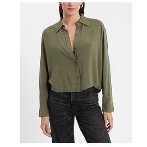 Express Khaki Women's Button-Down Shirt